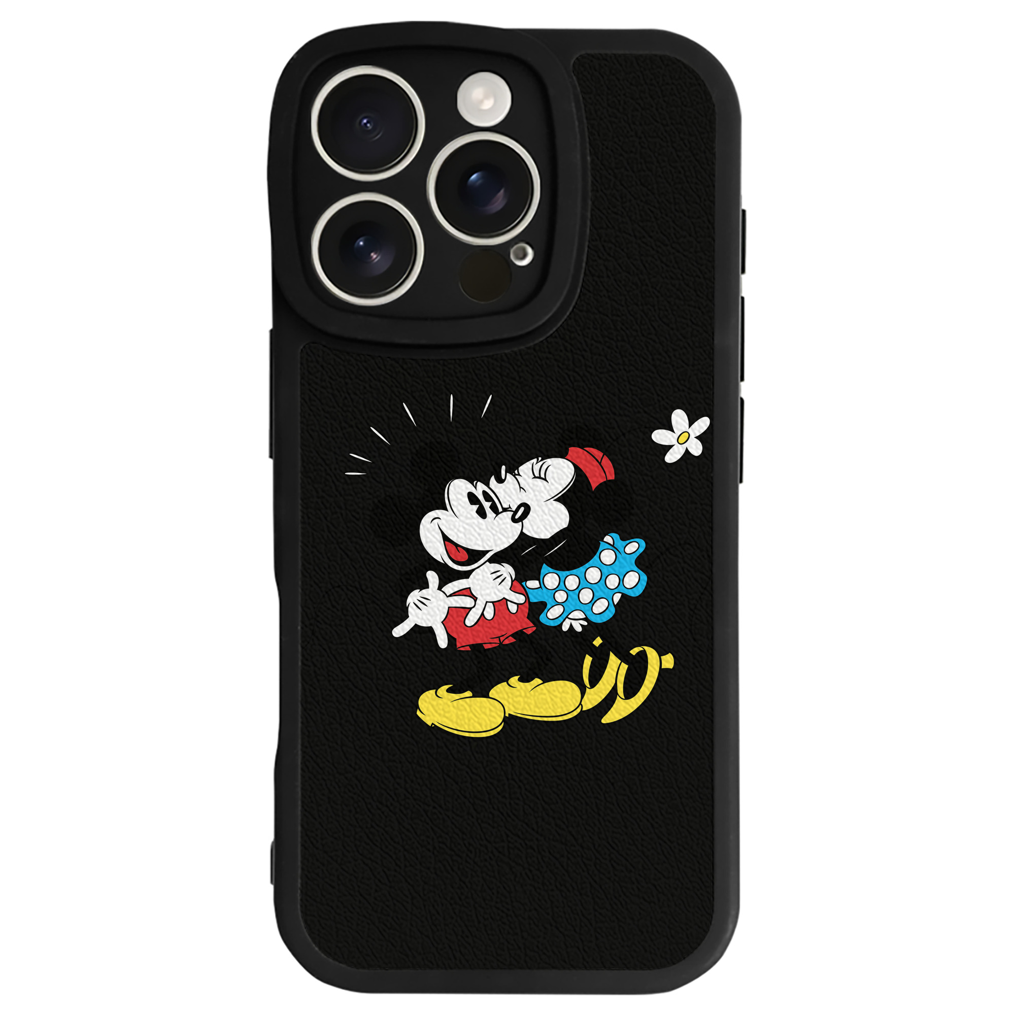 （画像用） ミッキーマウス Mickey Mouse 【iPhone 16シリーズ対応】シリコンスマホケース（レザー調） 材質：シリコン